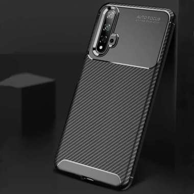 Casing Huawei Nova 5T Soft Case Premium Luxury Carbon Texture Cover