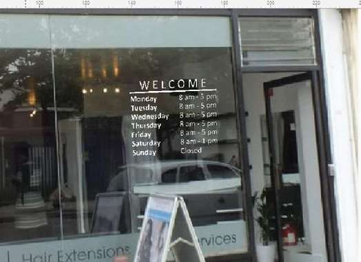 Sign Stiker Jam Buka Tutup Toko Welcome Store Opening Hours Cutting