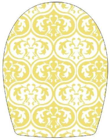 Stiker Tutup Closet Duduk Toilet Cover Shabby Batik Kuning WallSticker