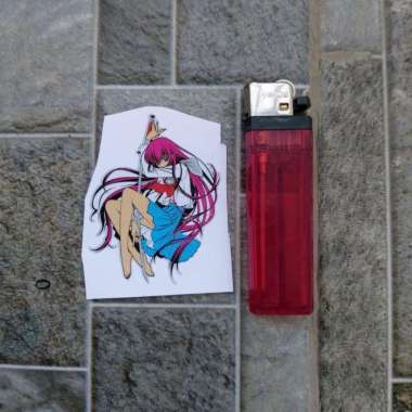 Stiker Vinyl Karakter Hazuki Azuma Anime Kartun Motor Helm Laptop HP