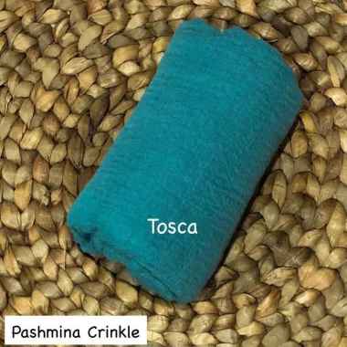 Pashmina Katun Crinkle Jilbab Hijab Pasmina Kusut Ombre Tringkel Katun Hijau Tosca