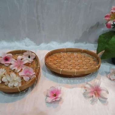 [K15S]Keranjang anyaman bambu oval uk S wadah sayur lalaban buah snack