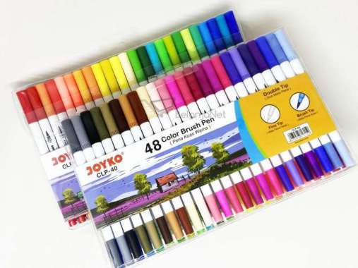 Color Brush Pen Pena Kuas Warna Joyko CLP-40 1 SET = 48 Warna