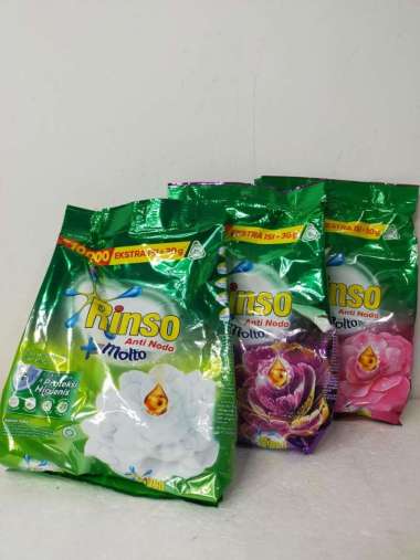 Promo Harga Rinso Anti Noda Deterjen Bubuk + Molto Pink Rose Fresh 460 gr - Blibli