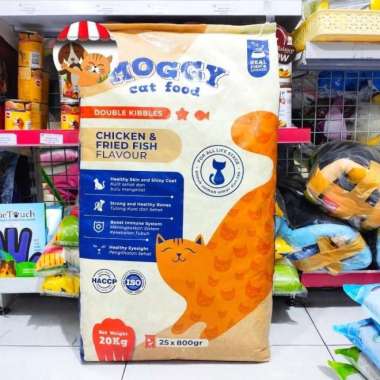 Makanan Kucing Moggy 20kg Chicken & Fried Fish Flavour Cat - EKPEDISI