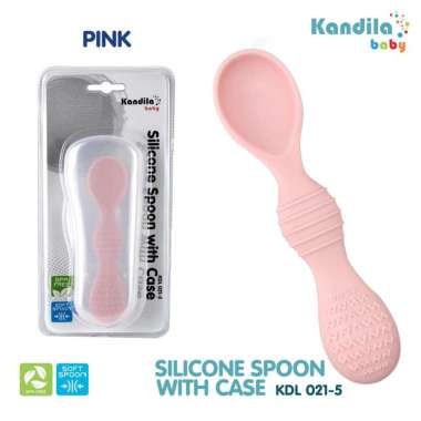 Kandila Baby Silicone Spoon with Case - Pink