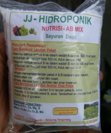 Nutrisi Hidroponik Ab Mix Sayur / JJ - Hidroponik