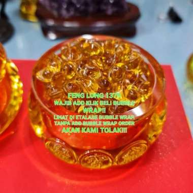 Ju Bao Pen / Gentong / Kemakmuran Kristal Emas Isi Yuan Bao 10cm Yuan Bao Emas