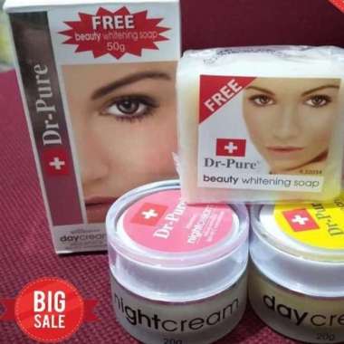 Paket DR PURE Set (Cream Siang-Malam + Free Sabun) - Dr Pure Set Original BPOM Komplit 40
