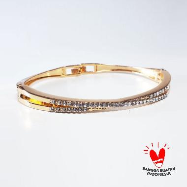 Vee GW53 Lapis Emas 18K Kristal Swarovski Gelang Wanita GOLD