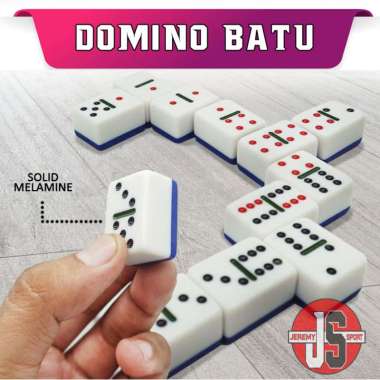 Domino Batu + Tas Gaple Balok Akrilik Dam Mahjong Game