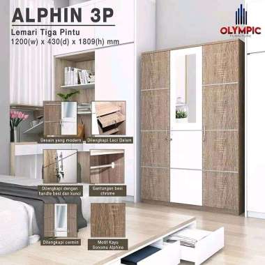 LEMARI PAKAIAN BAJU OLYMPIC 3PINTU ALPHIN