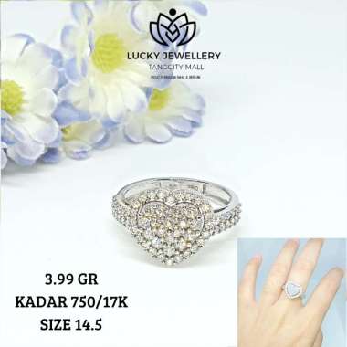 CINCIN FASHION EMAS PUTIH KADAR 750/17K 3.99 GR SIZE 14.5