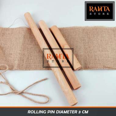 KT07-Rolling Pin Kayu Diameter 3cm / Gilingan adonan Kue Press adonan Pangsit 20cm