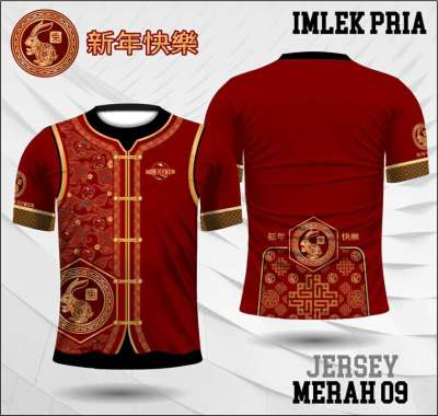 Jersey drifit cheongsam imlek 2023 tahun baru cina happy chinese new year shio kelinci air baju kaos