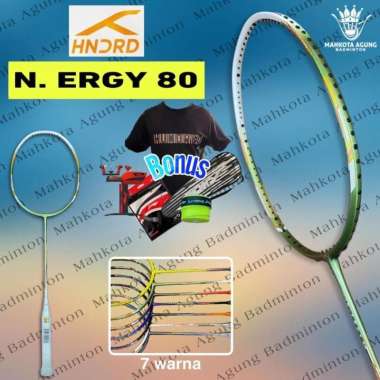 Raket Badminton HUNDRED N-ERGY 80 32lbs NERGY HNDRD Original 7.dkGreenWhite