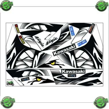 DECAL DEKAL STIKER STRIPING LIST BODY MOTOR NINJA 250 FI/STICKER VARIASI NINJA FI 250 ALL SIZE Putih