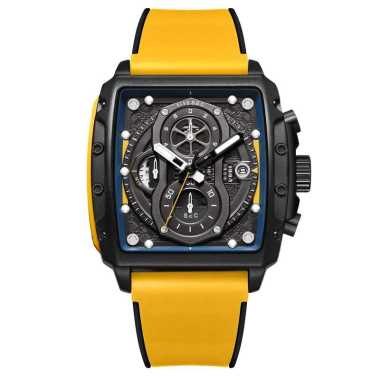 Jam Tangan T5 Pria Original Tali Rubber Chrono Aktif Free Box dan Garansi 1 Tahun T32898 Kuning