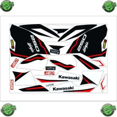 Decal dekal striping stiker ninja 250 fi 2018/variasi stiker ninja 250 fi 2018 Putih