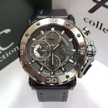 Jam Tangan Kulit Pria Alexandre Christie AC9205 AC 9205 Full Black Original Garansi Resmi 1 Tahun