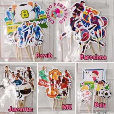 Topper Bola Persib - topper barcelona juventus manchester united Topper kue kertas ulang tahun Bola