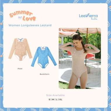 Summer Of Love Women Longsleeves Leotard, Baju Renang Wanita M Plaid