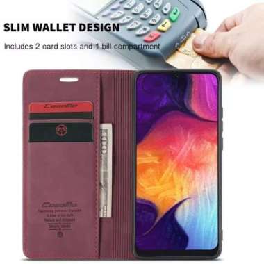 CASE CASEME SAMSUNG A20 FLIP CASE DOMPET KULIT ORIGINAL