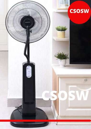 Krisbow Hazo Kipas Angin Uap Berdiri 16 Inci 75 Watt Hitam Misty Fan