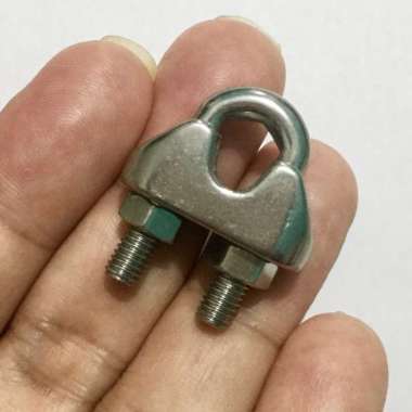 Kuku Macan Full Stainless Steel 304 M6 6mm 1/4" inch Klem Sling Clamp Anti Karat utk Tali Kawat Baja