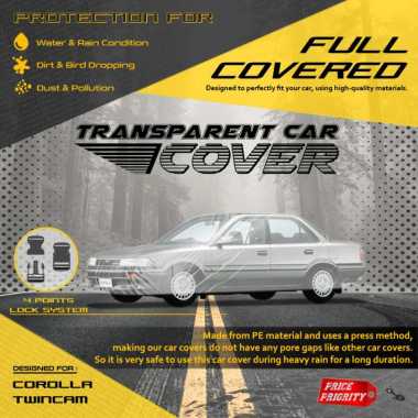 Body Cover Sarung Mobil Plastik COROLLA TWINCAM Tebal Anti Air WATERPROOF
