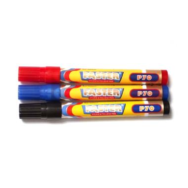 Faster P70 Permanent Marker Spidol Permanen [12 Pcs] Biru