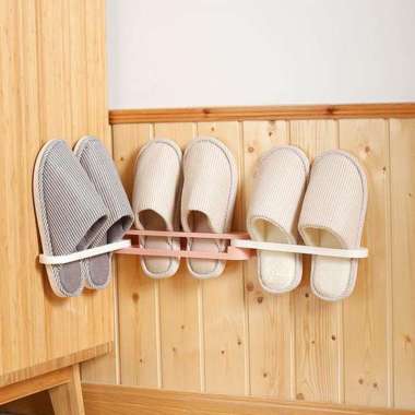 Rak Sandal Dinding Gantung Tempel Lipat 3in1 Holder Tempat Sepatu Tempel Dinding - Rak Gantung Handu