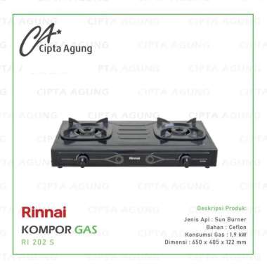 KOMPOR GAS RINNAI RINAI 2 TUNGKU RI 202S RI-202S RI-202 S