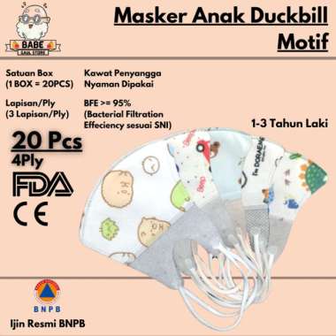 Masker Anak Duckbill Motif 3 Ply Masker Duckbill Anak Multivariasi