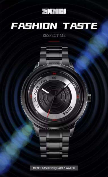 SKMEI 9267 Original Jam Tangan Pria Analog Rantai Casual Tahan Air BLACK