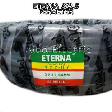 ETERNA Kabel 3x2,5 NYYHYO Hitam Serabut Harga Permeter 3x2.5 Listrik