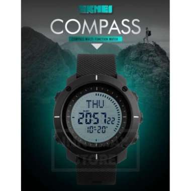 SKMEI 1216 CM1216 Original Jam Tangan Pria Compass Water Resist - Hitam Hitam