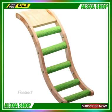 Miniatur Jembatan Tangga Bahan Kayu Burung Beo