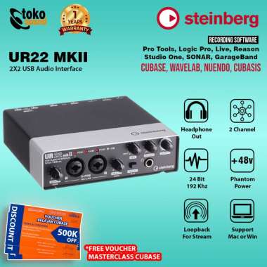 Steinberg UR22 MK2 - 2in/2out USB Audio Interface 24-bit/192kHz