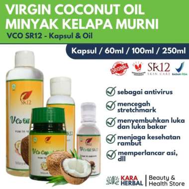 VCO SR12 VICO 60 ml Virgin Coconut Oil Minyak Kelapa Murni Alami BPOM VCO Kapsul