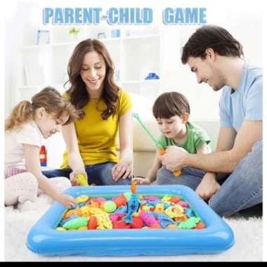 Mainan Pancing Ikan Anak-anak 32PCS + Kolam Pancing