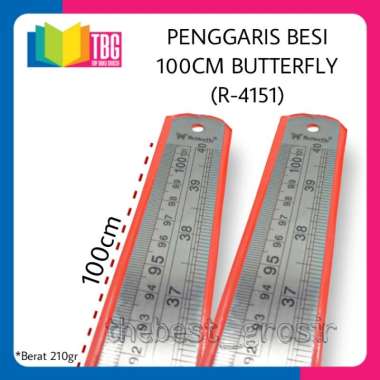 1 PCS PENGGARIS BESI 100CM BUTTERFLY (R-4151) - GARISAN MISTAR RULER PANJANG 100 CM