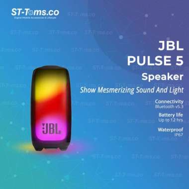 JBL Pulse 5 Portable Bluetooth Speaker with Light Show RGB Light Black