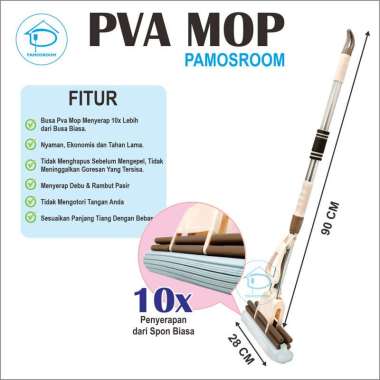 Alat Pel Lantai Busa Pel Sodok Pel Peras Busa PVA Mop Multicolour