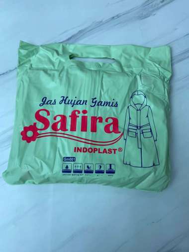 Jas Hujan Gamis Wanita Dewasa Ponco Scotchlight Syari Hijabers MuslimahJumbo Safira MINT