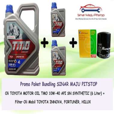 TMO 10W-40 Oli Mobil [6 Liter] + Filter Oli Toyota Innova or Toyota Venturer [Paket Bundling]