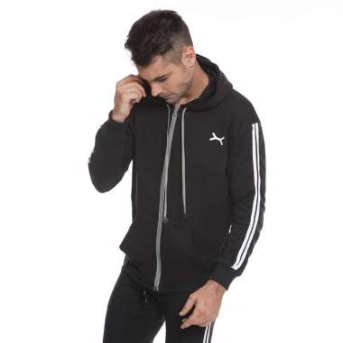 FLEXZONE Jaket Sport Hoodie Gym Running Jogging Lari FJS-013 M Hitam
