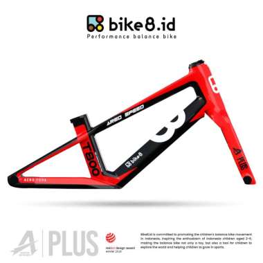 BIKE8 AERO A-PLUS CARBON FRAME Balance Bike / Pushbike - Sepeda Anak - RED BLACK