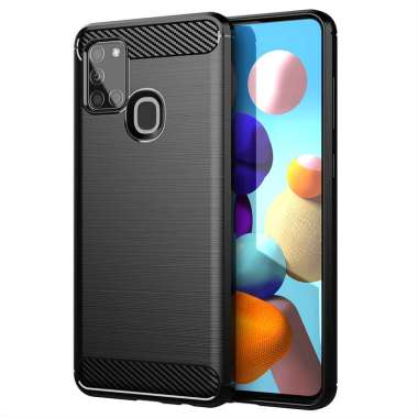 Armor Carbon TPU Case Samsung Galaxy A21S - -  Hitam