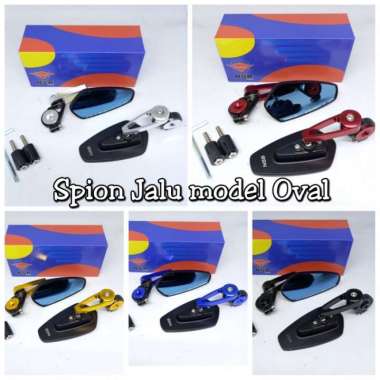 Spion Bar end Spion jalu model Oval Universal Beat Vario Mio Nmax Pcx warna Biru